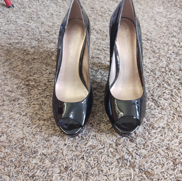 BCBGeneration Black Open Toe Pumps - Picture 2 of 6